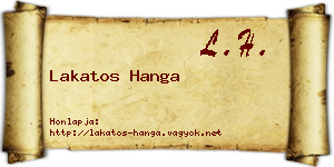 Lakatos Hanga névjegykártya